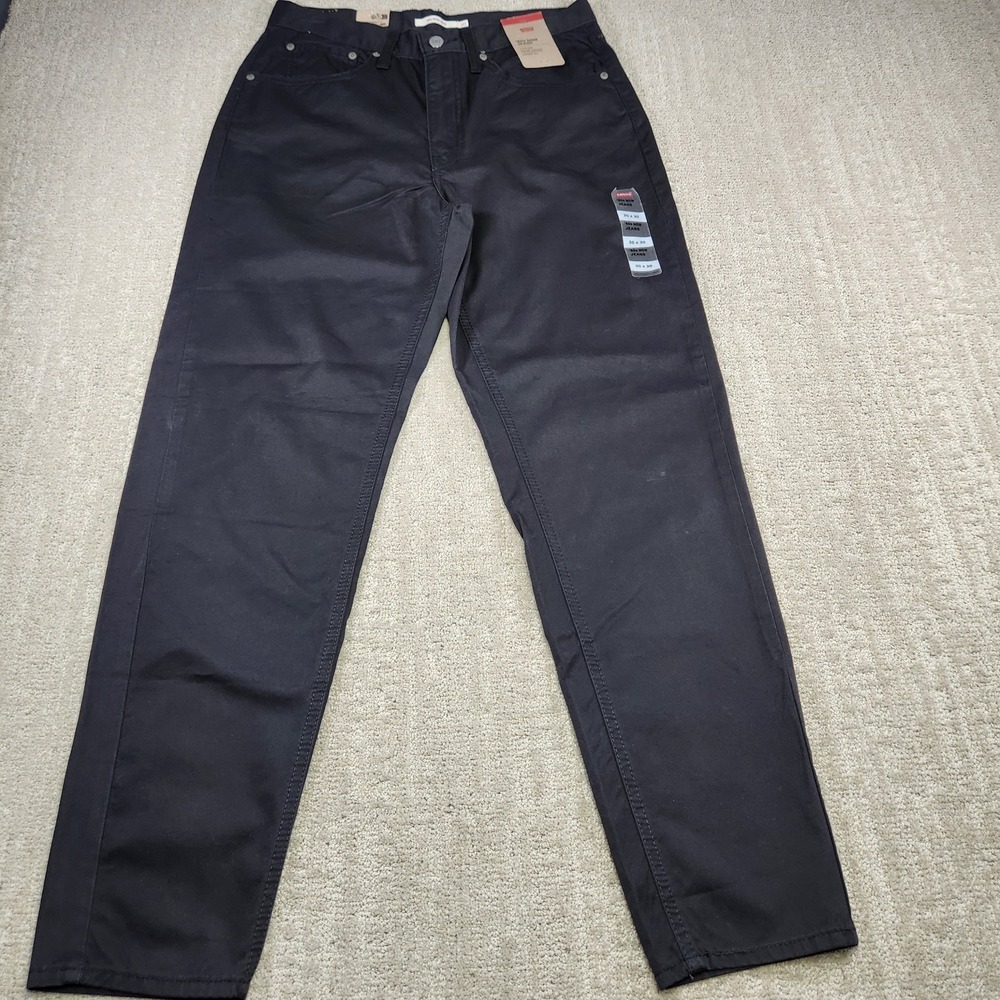 Levis Jeans Women 30x30 High Waisted 80s Mom Jean Relaxed Tapered Leg Black NEW